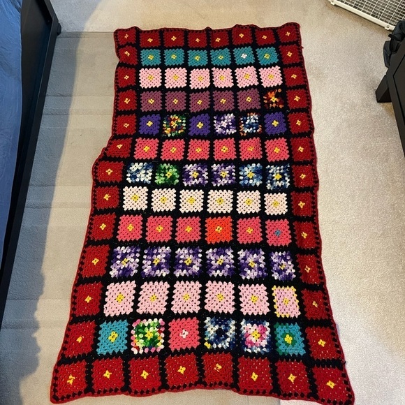 Handmade Granny Square Blanket Throw Afghan Quirky - Picture 2 of 8